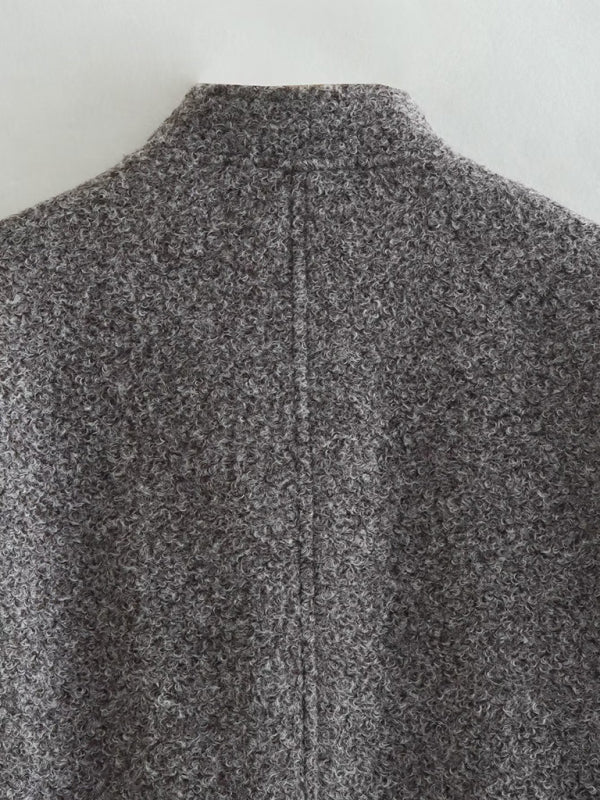 Loose casual jacket street Y2K stand collar concealed button jacket